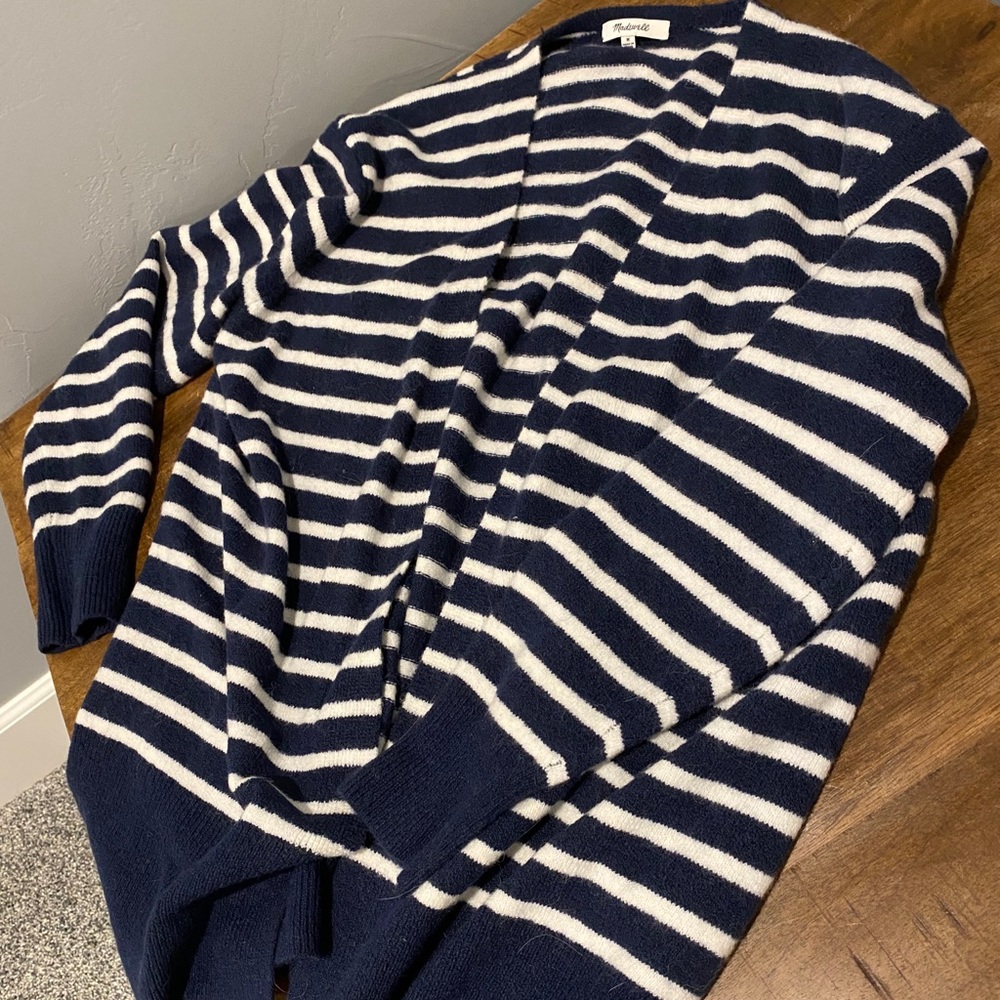 Navy & White Striped Sweater